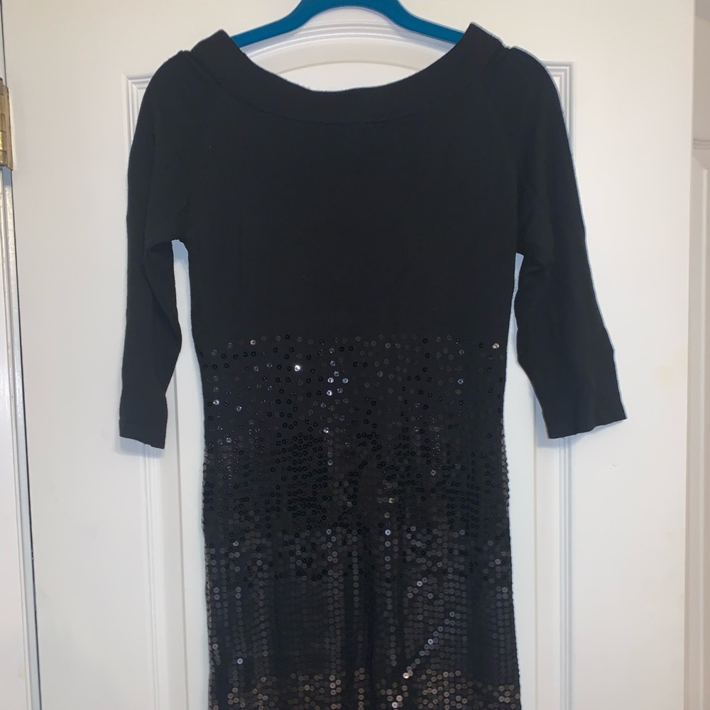 Guess Women's Black Off the Shoulder Sequin Dress